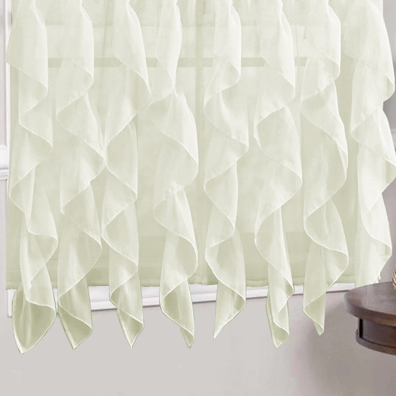 Fulda Semi Sheer Curtain Single Panel, Ivory, 50" W x 108" L