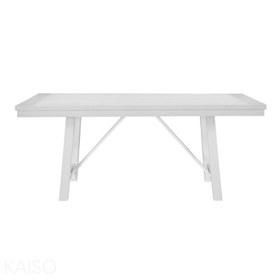 Contemporary White Finish 1pc Dining Table Wooden Kitchen Dining Furniture Farmhouse Aesthetic