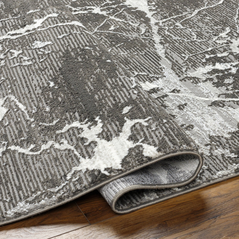Imauri Grey Machine Washable Area Rug, Rectangle 8'11" x 12'