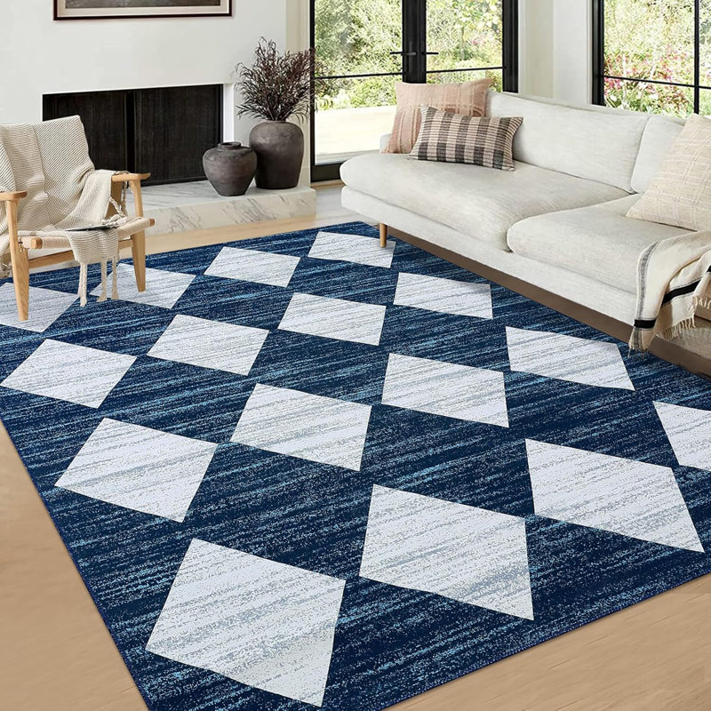 Tapis de couloir lavable, à carreaux modernes, antidérapant, tapis doux pour le couloir, la cuisine, la salle de bain 