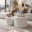 Ensemble de 2 tables basses gigognes blanches-319556628