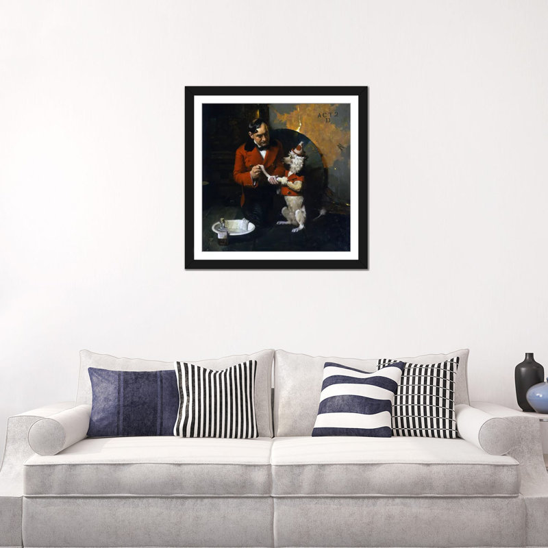 « while attended », peinture sur toile tendue, H 16 po x l 16 po x P 1 po, Papier beaux-arts encadré noir, Blanc