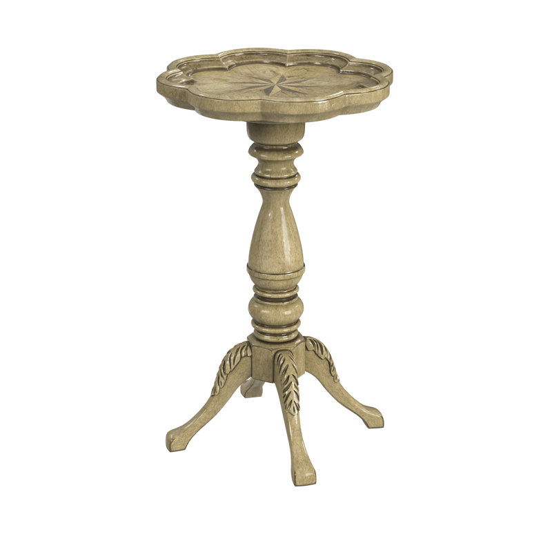 Whitman Scalloped Edge Side Table, Antique Beige