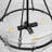 22 In.4-Light Black Modern Farmhouse Pendant Light With Textured Clear Glass For Kitchen Island, Dining Room, Hallway