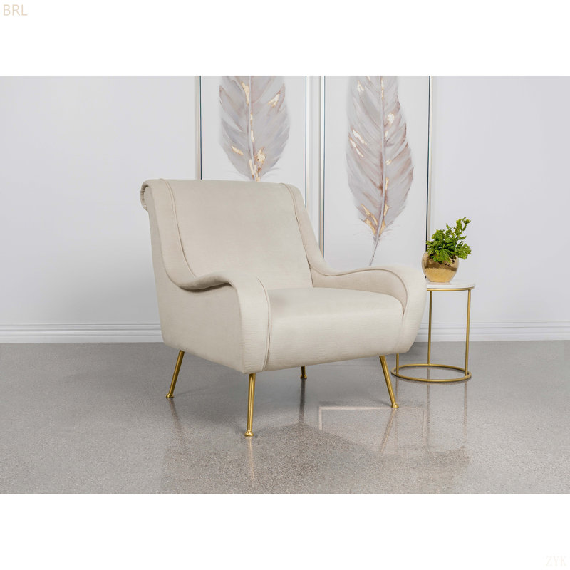 Fauteuil d'appoint à coussin serré Lundy Stone, Doré