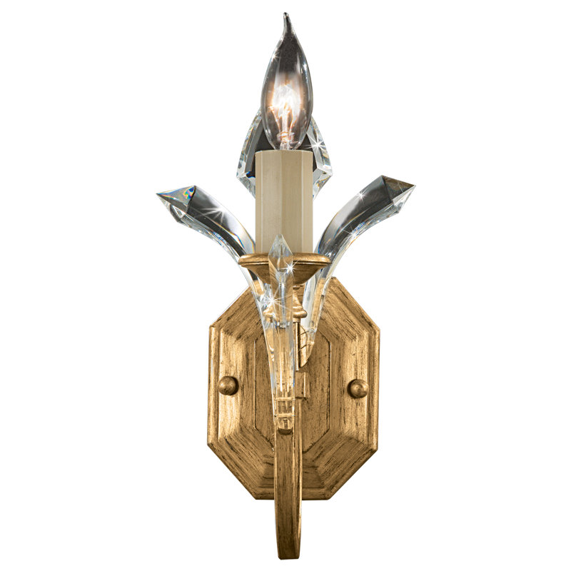 Beveled Arcs Candle Wall Light, Muted Gold Leaf