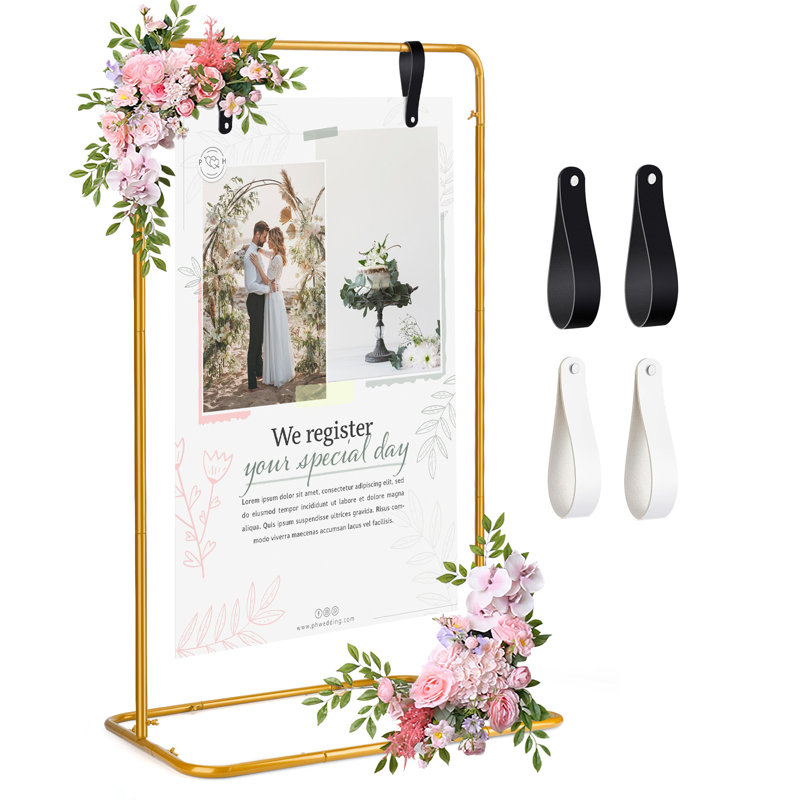 Porte-affiche de mariage, or, Doré
