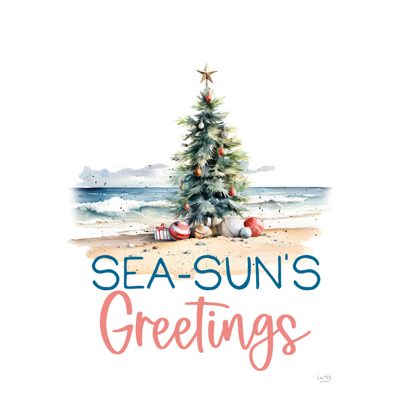«Sea-Sun's Greetings On Canvas» par Lux + Me Designs Print, H 18 po x l 12 po x P 1,25 po