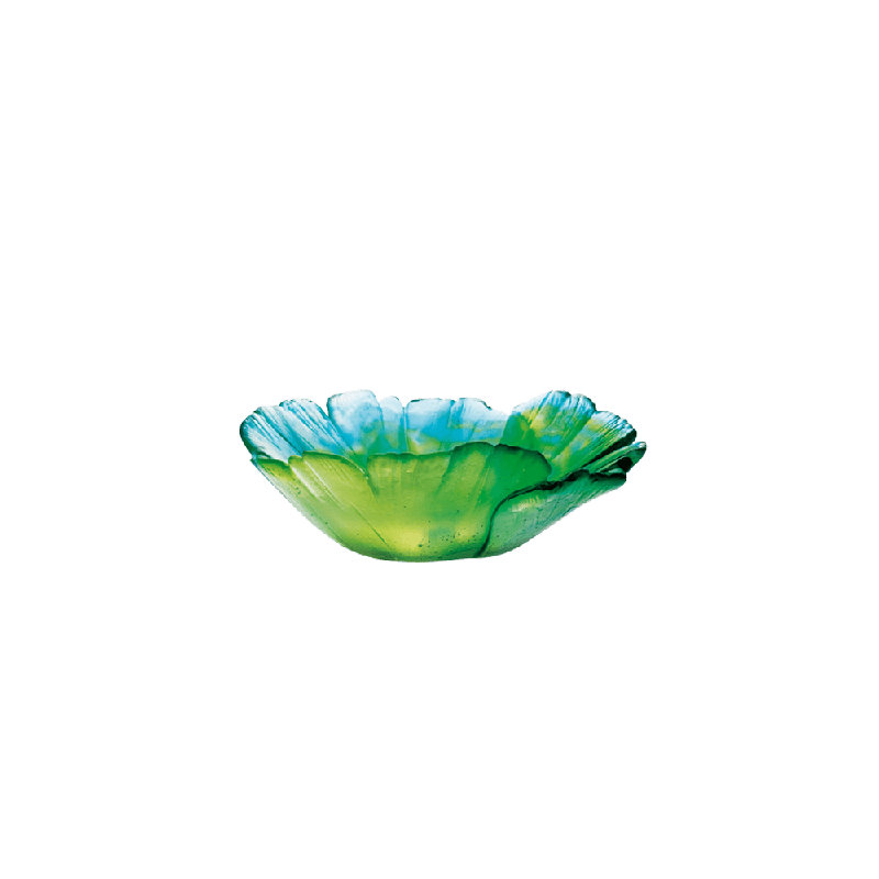 Ginkgo Handmade Crystal Decorative Bowl, Green
