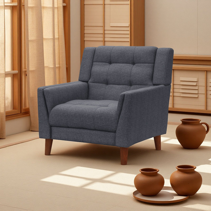 Fauteuil rembourré, Gris foncé