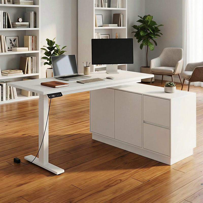 Bureau à hauteur réglable avec rangement