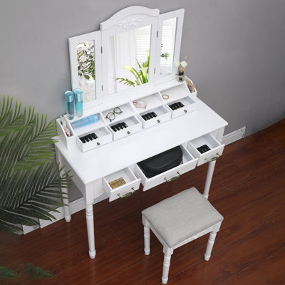 Ensemble coiffeuse et tabouret Isom