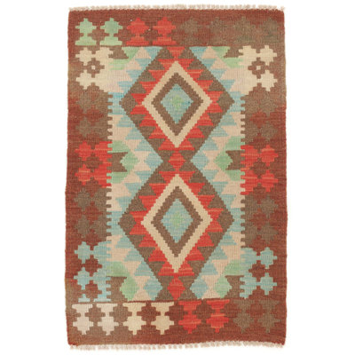 Rectangle 60 cm x 90 cm Wool Hand Woven Kilim