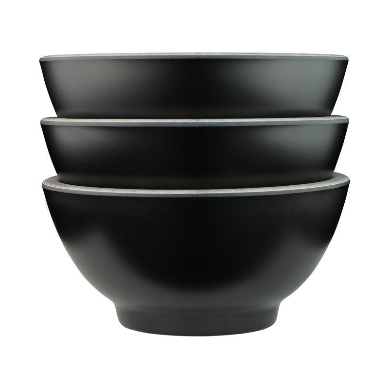 Kobe 13 oz. Cereal Bowl, Black/Silver