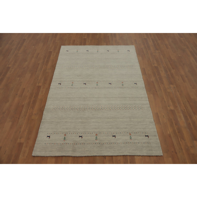 Tapis tribal fabriqué à la main de style Gabbeh 5 x 8