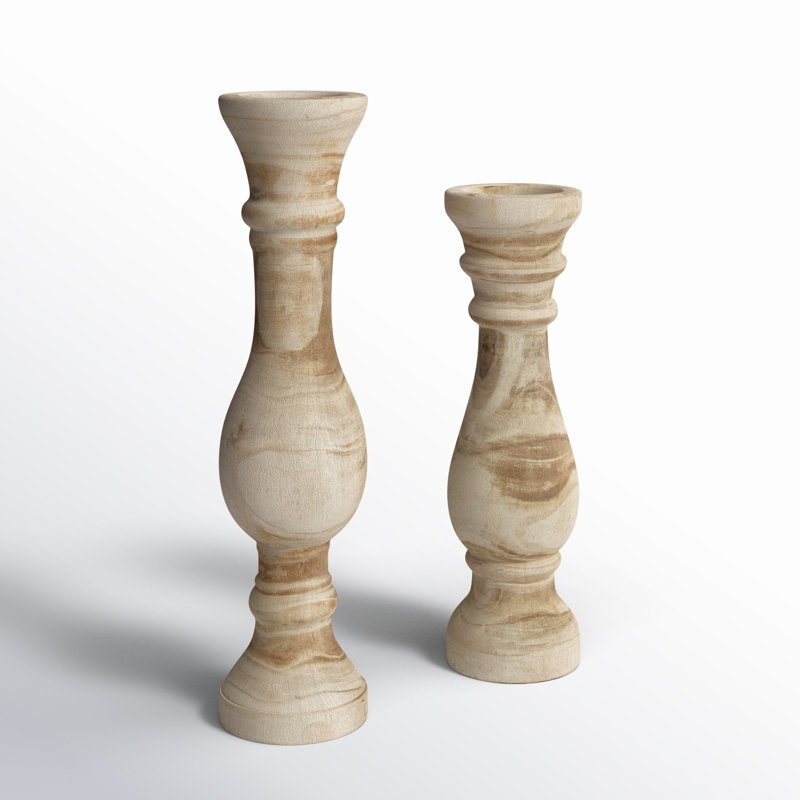 Wood Tabletop Candlestick