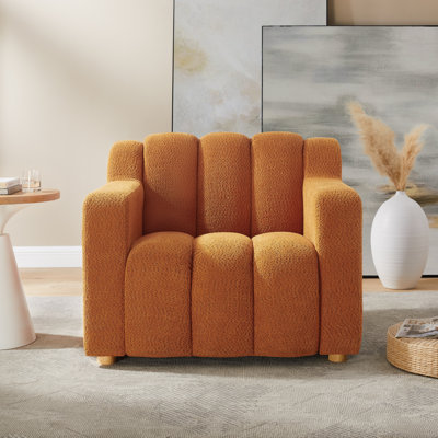 Chaise d'appoint de style chenille moderne de 40 po - conception tendance en nuage, assise large et structure en bois massif robuste