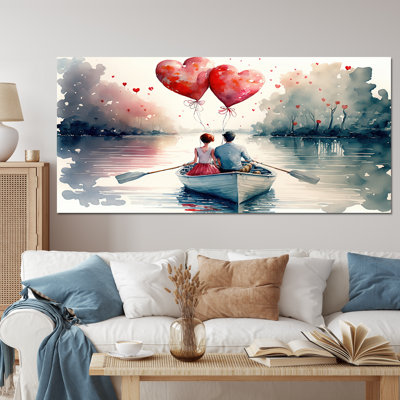 Couple d'amoureux qui passe du temps à l'extérieur III - Peinture sur toile