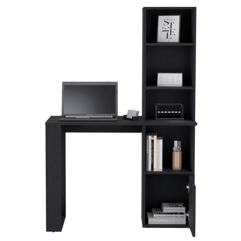 Bureau d'écriture avec bibliothèque et armoire Ripley, Noir