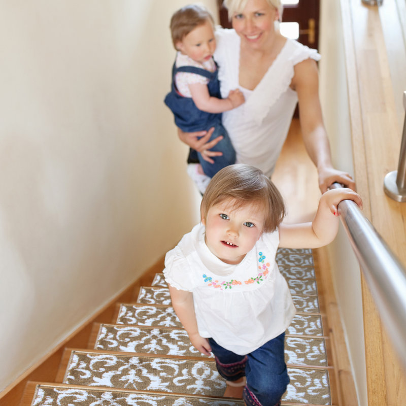 Tapis d'escalier intérieur antidérapant Kamath, Beige