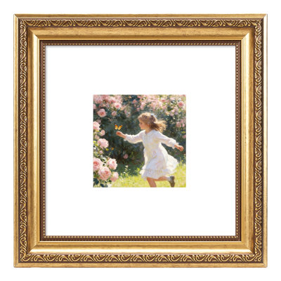 Cadre photo rétro 8 x 8 avec passe-partout 4 x 4, élégant cadre rétro 8 x 8 pour affichage mural ou de table, paquet de 1