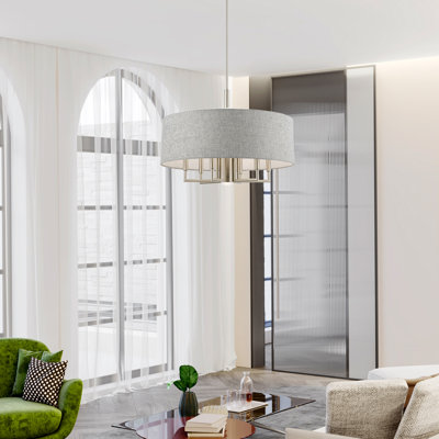 Zahirah 7 - Light Dimmable Drum Chandelier