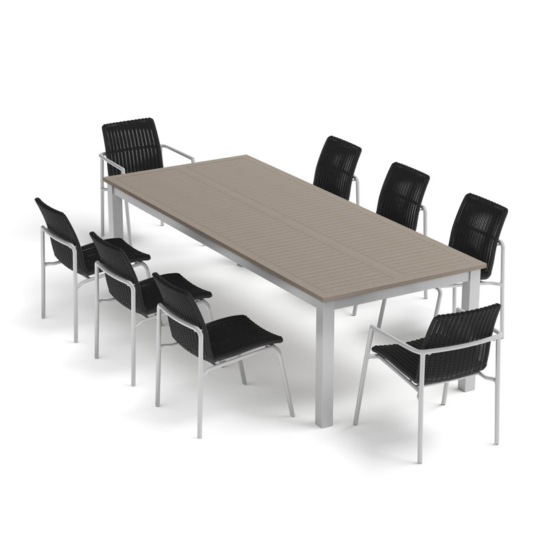 Ensemble de table de salle à manger, de fauteuils et de chaises d'appoint rectangulaires 103 po Orso