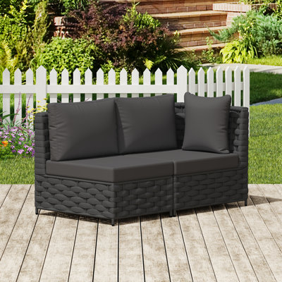 Canapé modulaire en aluminium pour terrasse pour 2 personnes