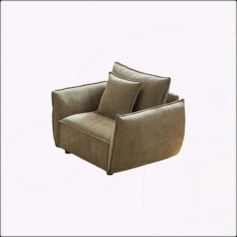 Canapé minimaliste de 44 pouces avec revêtement en chenille, parfait pour la vie moderne et les espaces de bureau