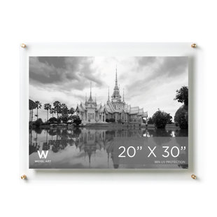 Cadre photo flottant en acrylique transparent transparent de qualité UV - Doré