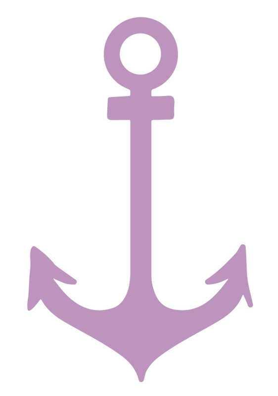 Décalcomanie murale motifs ancrages, H 2,6 po x l 1,6 po x P 0,01 po, Lilas