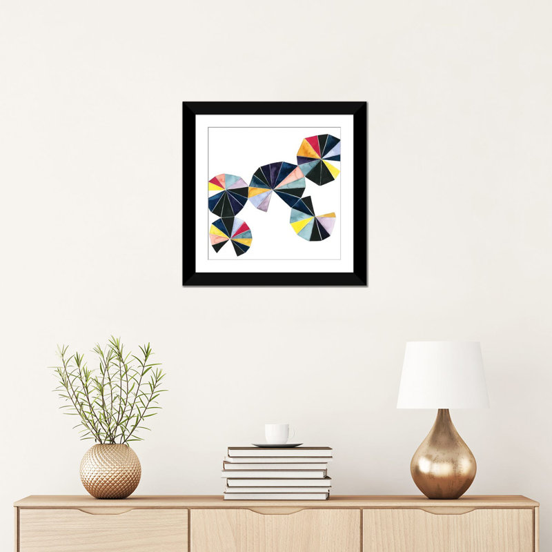 « hélice brillante i », impression sur toile, H 24 po x l 24 po x P 1 po, Papier d'art encadré noir, Blanc