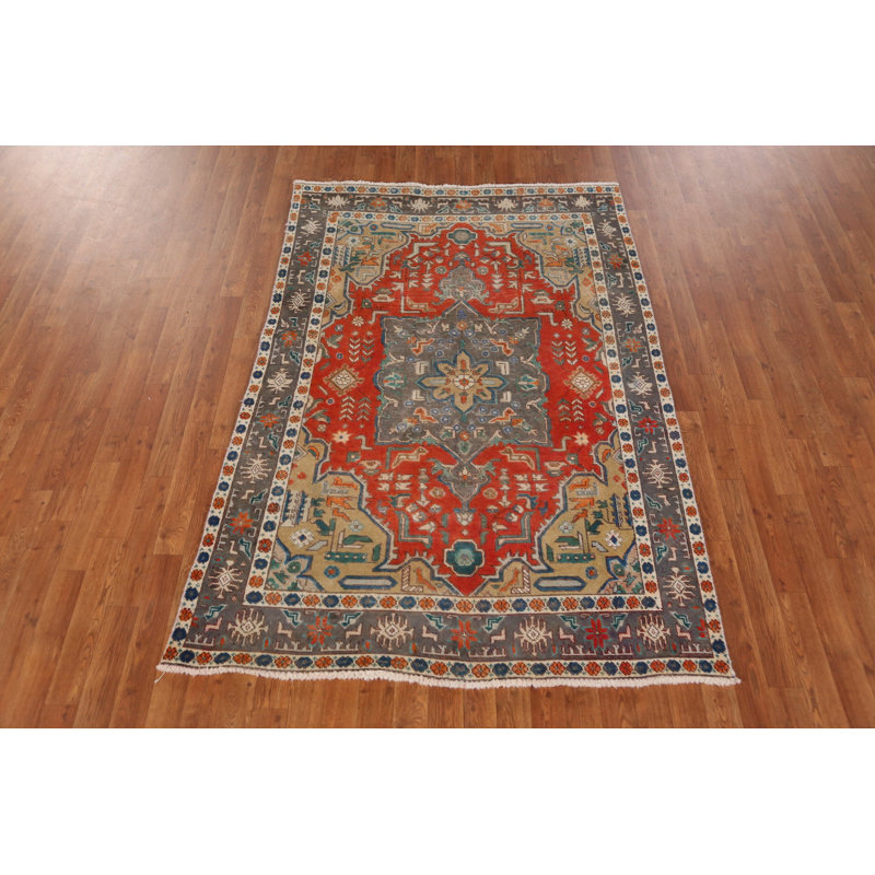 Tapis traditionnel géométrique en laine 4 x 7