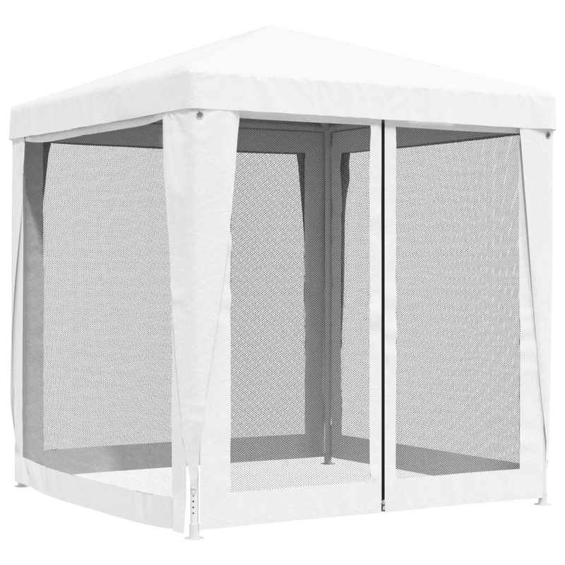 Eliane 2m x 2m Iron Party Tent, White, 2 x 2 m, with 4 Sidewalls
