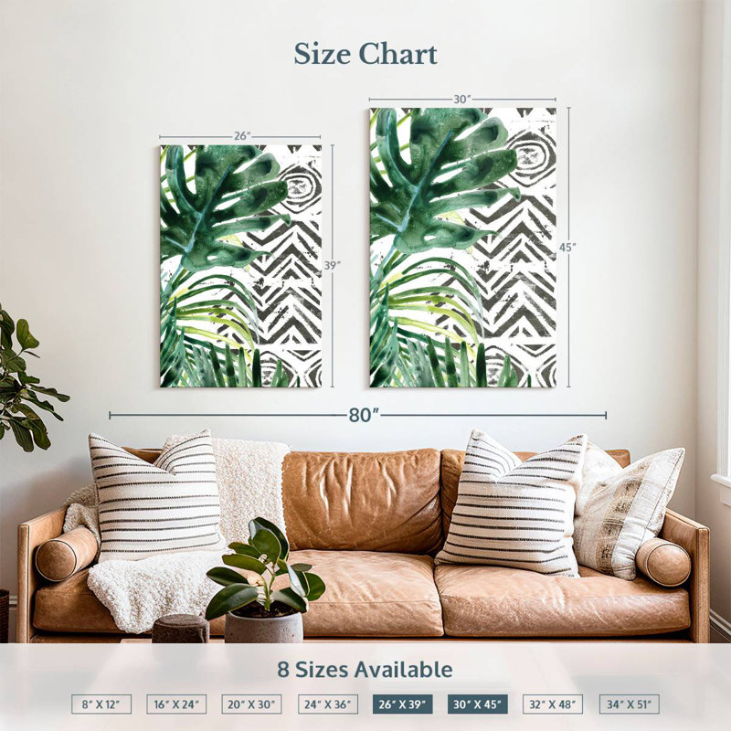 Harnek Palm Pattern II, 39" H x 26" W