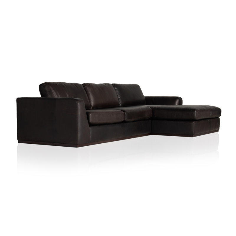 Colt Modular Chaise Sectional, Heirloom Cigar/Genuine Leather, Right Hand Facing