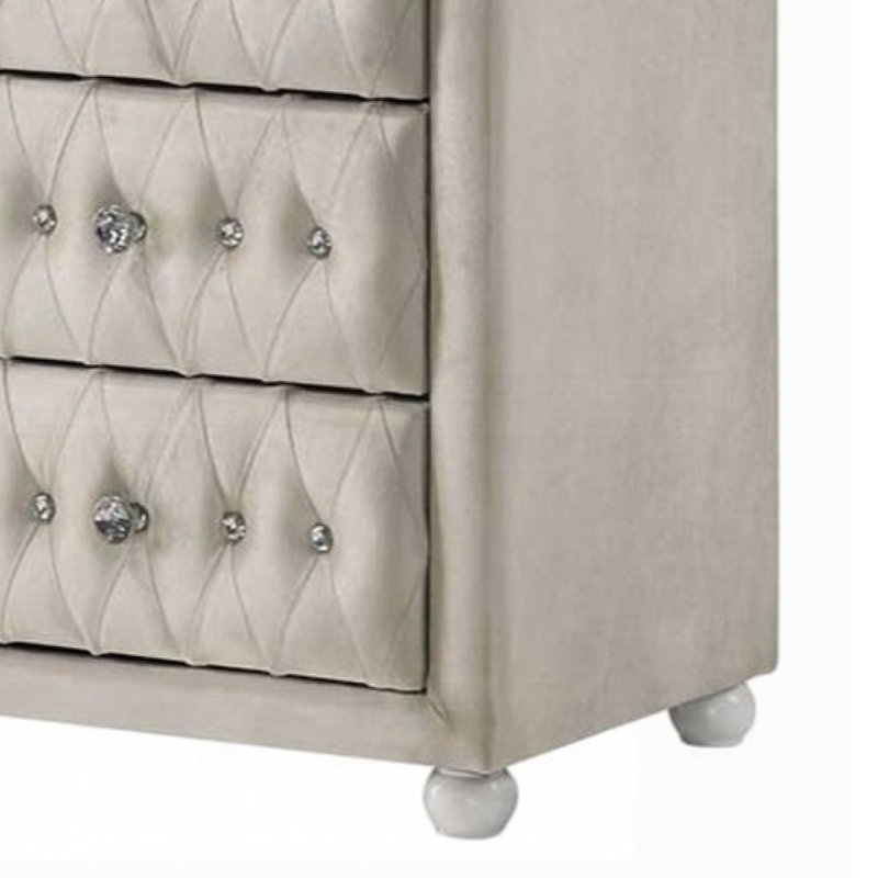 Commode beige 40 po, 6 tiroirs Rex