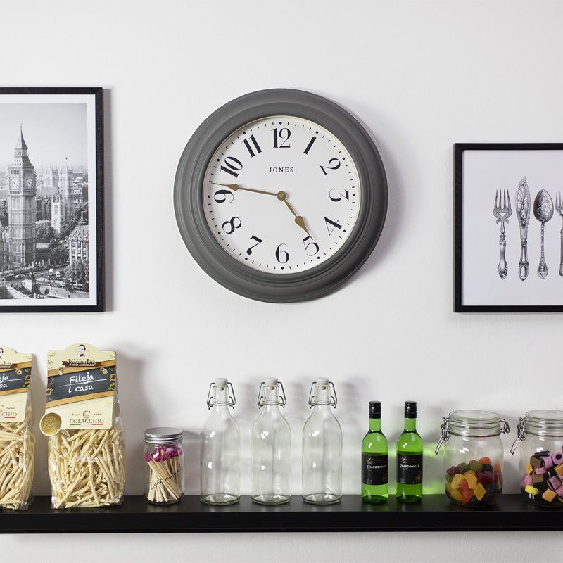 Acrylic Wall Clock, Dark Grey