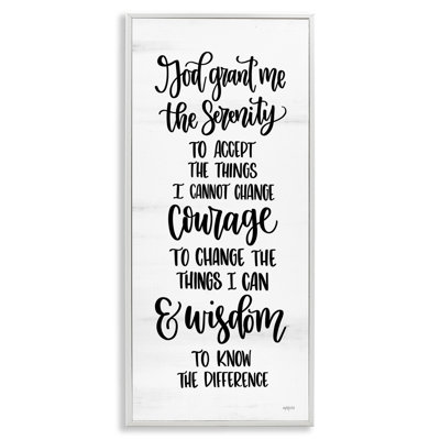 Citation spirituelle Serenity Courage & Wisdom