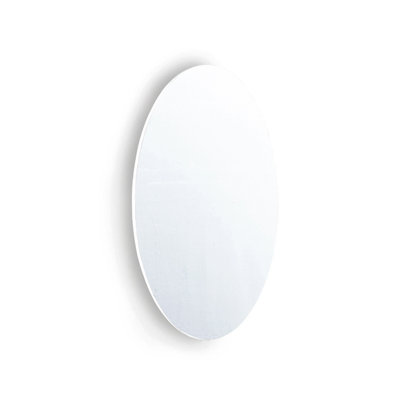 Miroir mural ovale biseauté sans cadre, miroir de maquillage HD, verre de 25 pouces