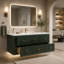 Meuble-lavabo mural simple 48 po avec lavabo flottant vert