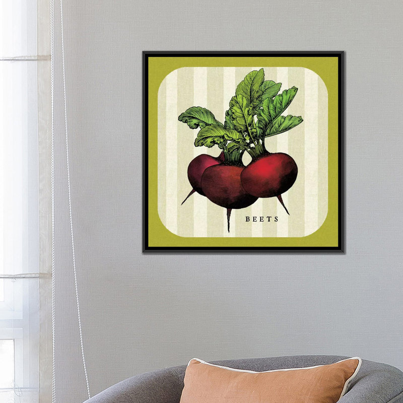 «Linen Légume I», impression sur toile, H 37 po x l 37 po x P 1,5 po, Toile avec cadre noir, Pas de tapis