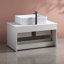 Meuble-lavabo flottant contemporain de 31,5 po avec lavabo vasque en céramique et armoire de rangement - parfait pour les petites salles de bain
