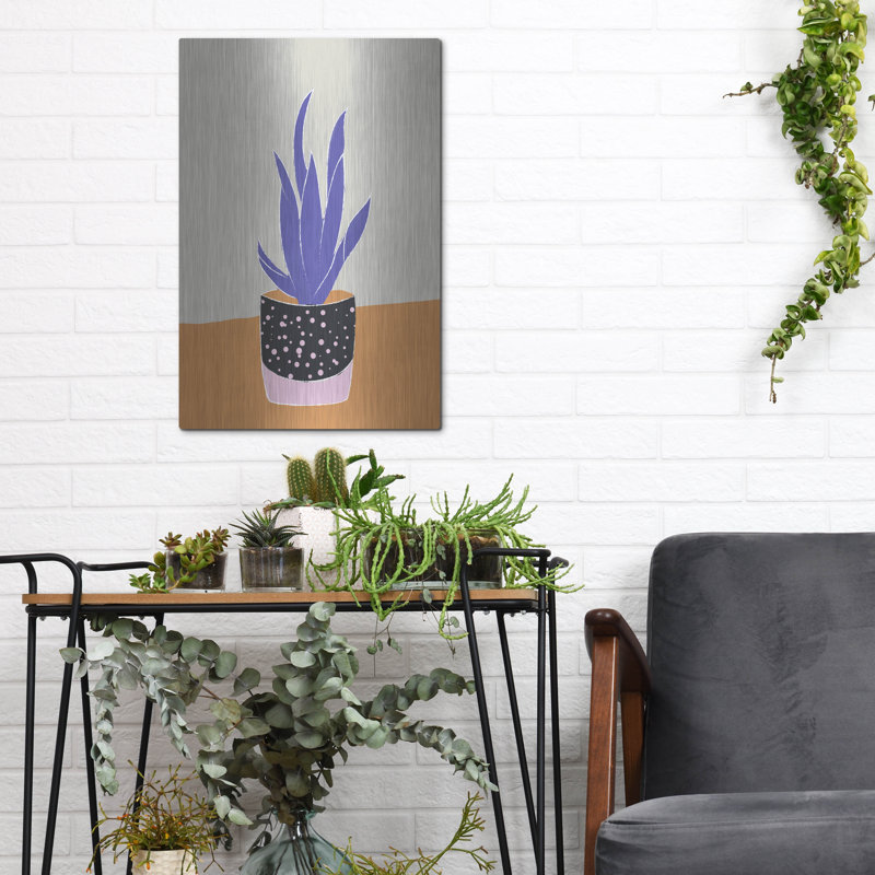 «Tropical Plant On A Pot Hot and Cold Trend» par Sabrina Balbuena, art mural en métal