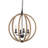 4-Light Globe Orb Wood Chandelier