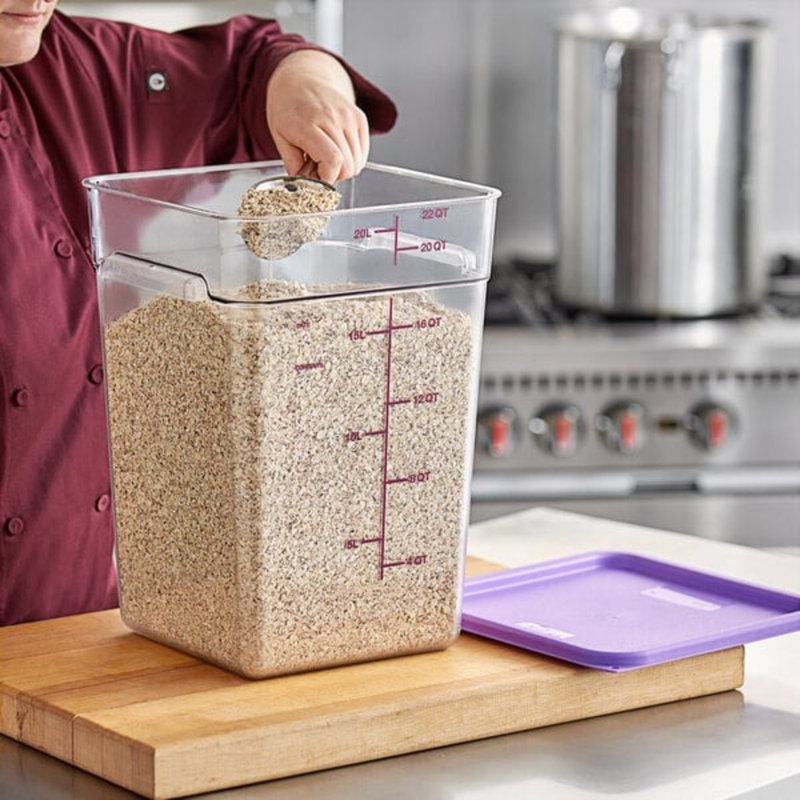 Choix 4 pintes Contenant alimentaire rond en polycarbonate transparent - Durable, empilable, homologué NSF, sans BPA