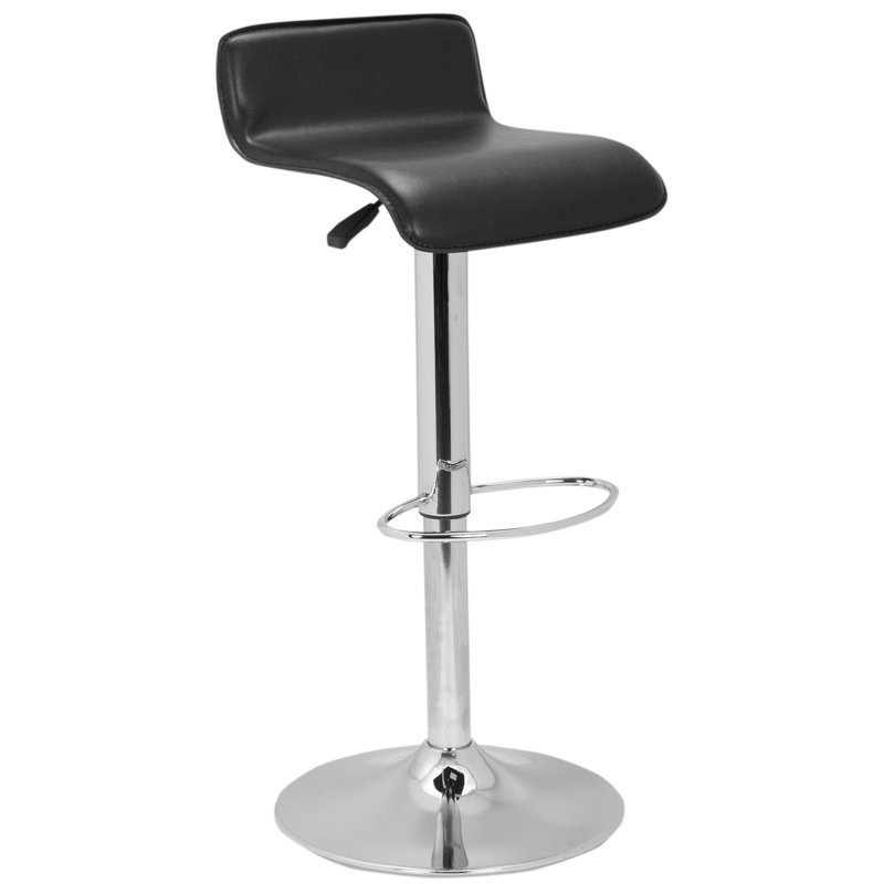 Sepviva Swivel Upholstered Adjustable Height Counter Stool with Metal Frame, Black