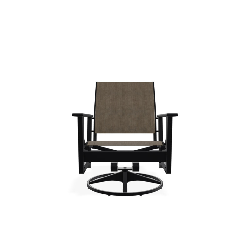 Wexler Outdoor Swivel Lounge Chair, Black, Collect Charcoal