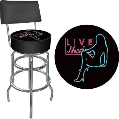 Upholstered Counter Stool with Metal Frame