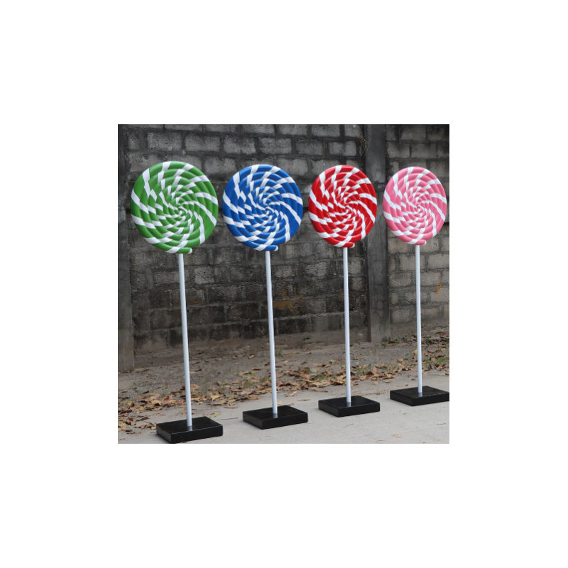 Henebry Swirl Lollipop Over Sized Statue, Pink